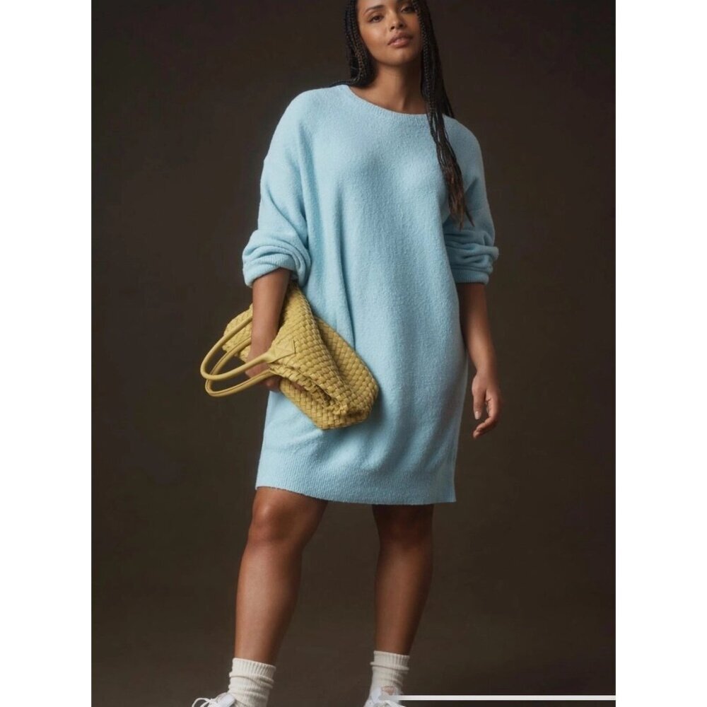 Daily Practice by Anthropologie Long Sleeve Sweater Dress Sky Blue NWT Large